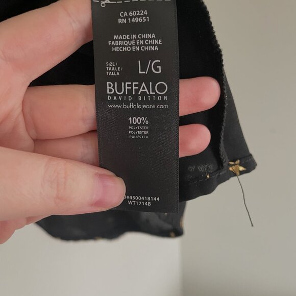 Black & Gold Star Celestial Peplum Top Size L - Picture 4 of 6